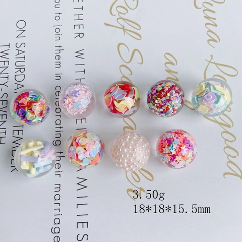 DIY Jewelry Accessories Resin Transparent Beads Heart Sequin Filled Charms For Crafting Phone Case Decor