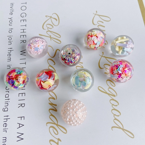 DIY Jewelry Accessories Resin Transparent Beads Heart Sequin Filled Charms For Crafting Phone Case Decor