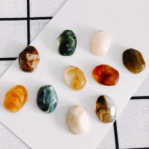 Irregular Resin Marble Texture Pendants DIY Jewelry Making Findings Flatback Tortoise Shell Charms Accessories For Earrings