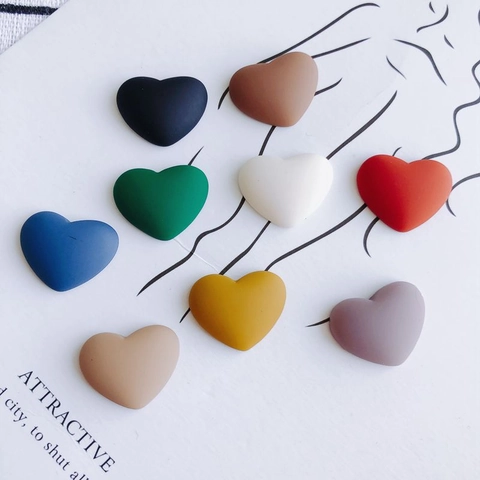 DIY Sieraden Maken Matte Rubberverf Hars Acryl Hart Charms Flatback Patches Voor Oorbellen Haarspeld DIY Accessoire
