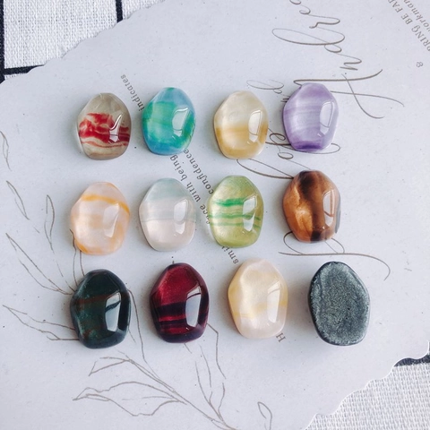 Faceted Resin Patches Oil Painting Ink Style For Jewelry Making Earring Hair Clip Crocs Decoration DIY Material Accessory