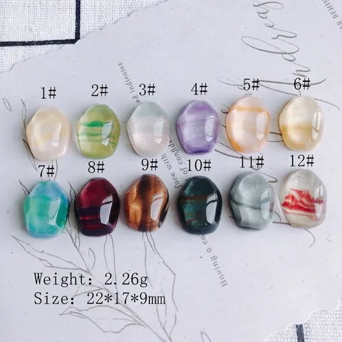 Faceted Resin Patches Oil Painting Ink Style For Jewelry Making Earring Hair Clip Crocs Decoration DIY Material Accessory