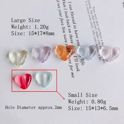 Perline in Resina a Forma di Cuore Trasparenti Colori Caramella Ciondoli in Acrilico per Produzione Gioielli Fai-da-Te Accessori Capelli Artigianato