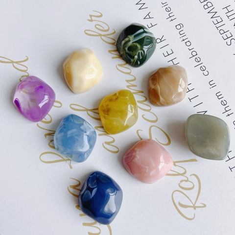 Cuentas de Resina de Ondulación de Agua Irregular para Creación de Joyas DIY Abalorios de Resina con Patrón de Mármol para Fundas de Teléfono Accesorios de Clips de Pelo