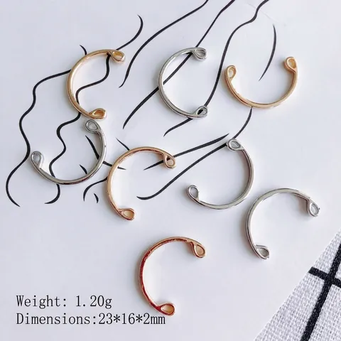 Kupfer Halbrund C-Form Schmuck Verbinder Galvanisierte Metallbefunde Für Ohrringe Halsketten DIY Herstellung Zubehör
