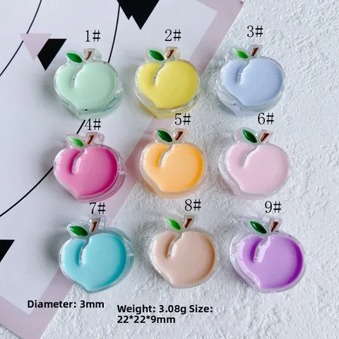 Colorful Resin Peach Fruit Charms Macaron Drip Oil Beads For DIY Jewelry Making Handmade Hair Tie Accessory Material Pendants