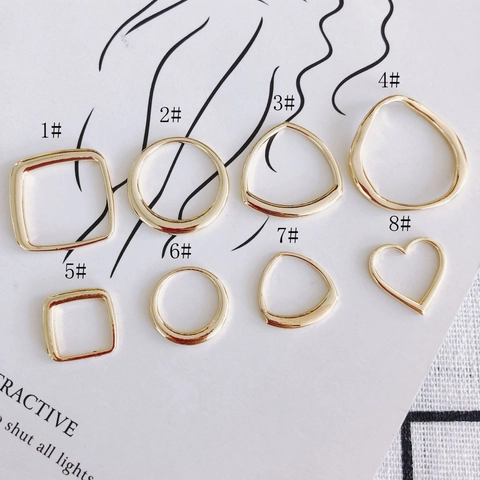 DIY Legierung Galvanisierte Geometrische Anhänger Für Schmuckherstellung Quadratisch Rund Herz Dreieck Hohle Metallanhänger Ohrringe Zubehör
