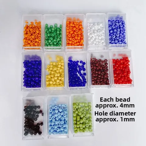 4mm Γυάλινες Χάντρες Seed Πολύχρωμες Στρογγυλές Ενδιάμεσες Χάντρες Για DIY Βραχιόλι Κολιέ Κατασκευή Κοσμημάτων Χειροποίητα Αξεσουάρ