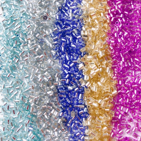 Mini Glass Bugle Beads Colorful Silver Lined Tube Beads For DIY Jewelry Making Bracelet Necklace Embroidery Handmade Craft Supplies