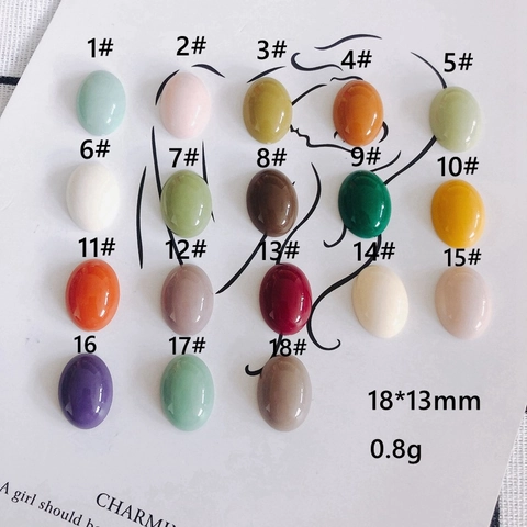 Colorful Oval Resin Cabochons Polished Smooth Flatback Resin Stones For DIY Jewelry Phone Case Accessories Crafting Materials