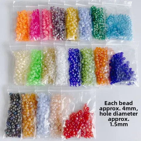 4mm Frosted Glass Seed Beads For DIY Jewelry Making Colorful Round Loose Beads For Handmade Necklace Bracelet Materials