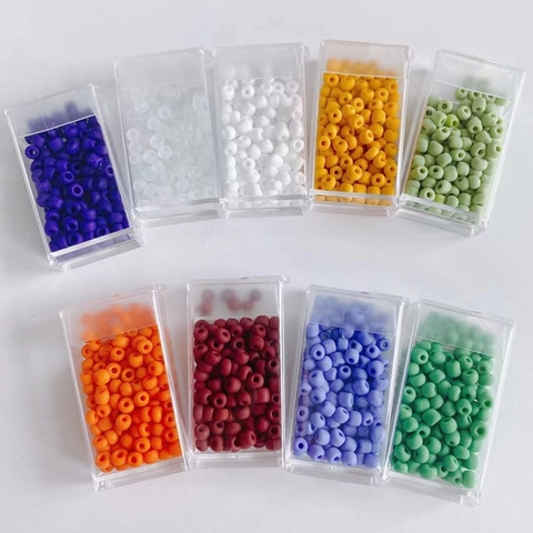 DIY Jewelry Accessories Colorful Matte Glass Seed Beads 4mm Round Frosted Beads Bulk Pack For Necklace Bracelet Handmade Craft Making