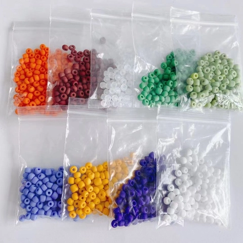 DIY Jewelry Accessories Colorful Matte Glass Seed Beads 4mm Round Frosted Beads Bulk Pack For Necklace Bracelet Handmade Craft Making