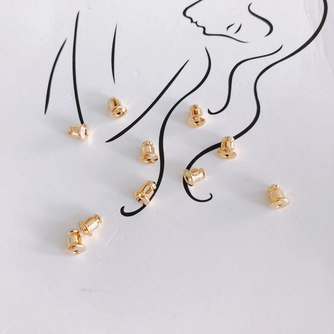 Gold Plated Metal Bullet Earring Backs Stoppers For DIY Jewelry Making Accessories Earring Findings Simple Bullet Shape Earring Nuts