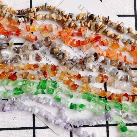 DIY Schmuckzubehör Unregelmäßige Bruchstein Glasperlen Transparente Kies Charms Für Halskette Armband Bastelmaterial