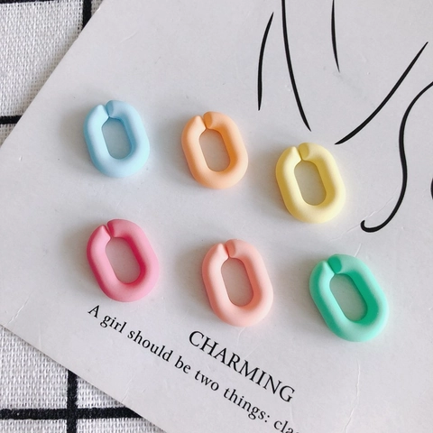 Anneaux Ouverts Ovales En Acrylique Mat Couleur Macaron Pour Création De Bijoux DIY Maillons Couleur Bonbon Pour Bracelet Collier