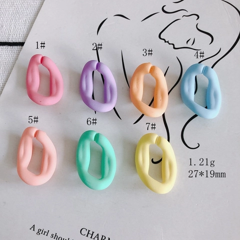 Maillons Ouverts Irréguliers en Acrylique pour Bijoux DIY Connecteurs Mats Macaron Matériaux pour Artisanat à la Main