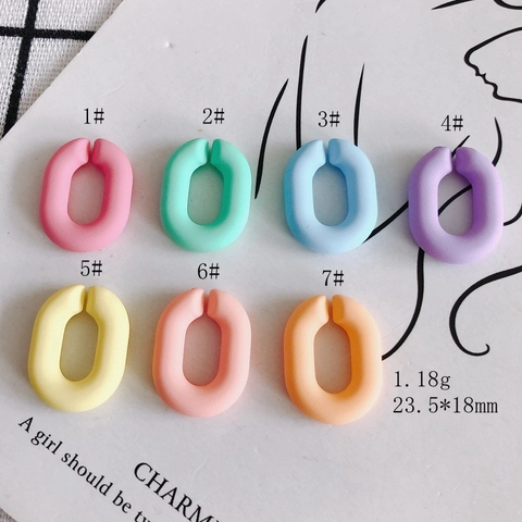 Anneaux de Jonction Ouverts Ovales en Acrylique Mat Couleur Bonbon Macaron Accessoire de Bijouterie DIY pour Porte-clés