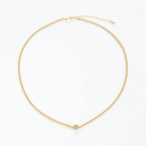 Collana Minimalista in Rame Placcato Oro 14K per Donna Catena a Serpente a Doppio Strato Pendente Geometrico Gioielli