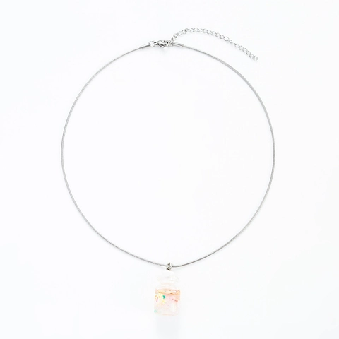 Cartoon Driftflasche Anhänger Halskette Edelstahl Schlangenkette Schwarze Wachsschnur Wunschflasche Damen Teenager Schmuck