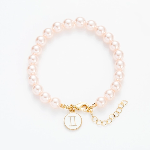 Damen Zinklegierung Künstliche Perle Sternzeichen Armband Mode Zwölf Sternbilder Emaille Anhänger Verstellbar Handschmuck Geschenk