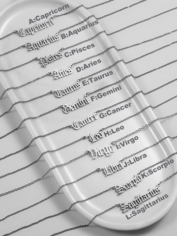 Gotische Altenglische Sternzeichen Anhänger Halskette Edelstahl Personalisiert Zwölf Sternbilder Schmuck Für Damen Herren Geschenk