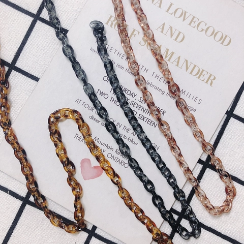 Vintage Amber Tortoise Shell Plastic Link Chain For DIY Jewelry Making Acrylic Resin Chain For Necklace Bracelet Bag Strap Accessory
