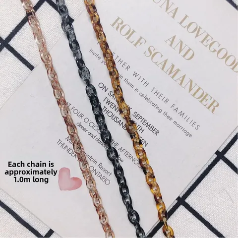 Vintage Amber Tortoise Shell Plastic Link Chain For DIY Jewelry Making Acrylic Resin Chain For Necklace Bracelet Bag Strap Accessory