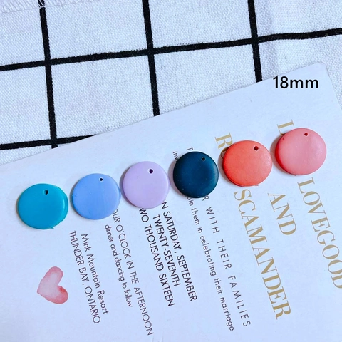 Runde Polymerton Anhänger Bunte Flache Scheibenperlen Mit Vorgebohrtem Loch Für DIY Schmuckherstellung Ohrringe Halskette Armband Bastelzubehör