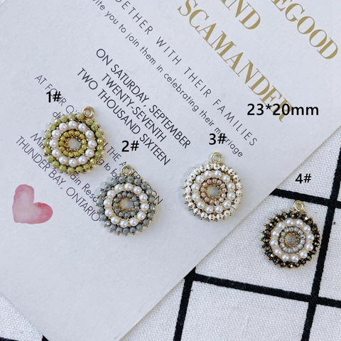Alloy Round Faux Artificial Pearl Bead Pendant DIY Jewelry Making Minimalist Vintage Style Charm Jewelry Findings Accessory For Necklace