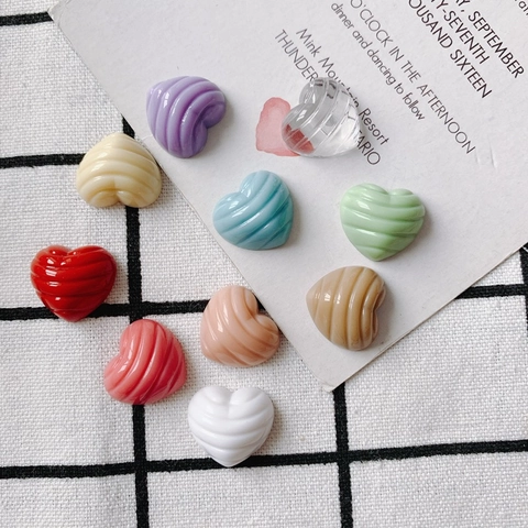 Resin Herz Anhänger Wellentextur Herzförmige Charms Für Schmuckherstellung DIY Handgefertigte Bunte Zubehörmaterialien