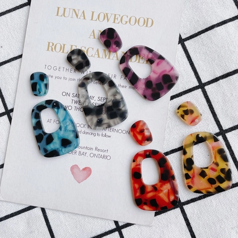 Luipaardprint Acryl Geometrische Hangers Vintage Schildpad Hars Bedels Voor DIY Oorbellen Sieraden Maken Accessoires