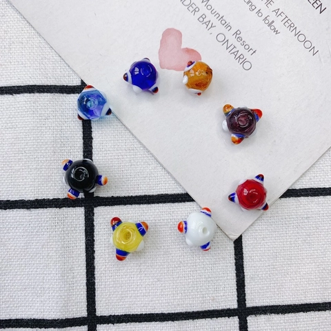 Handmade Lampwork Glass Beads Colorful Evil Eye Polka Dot Loose Beads For Jewelry Making DIY Bracelet Necklace Accessory