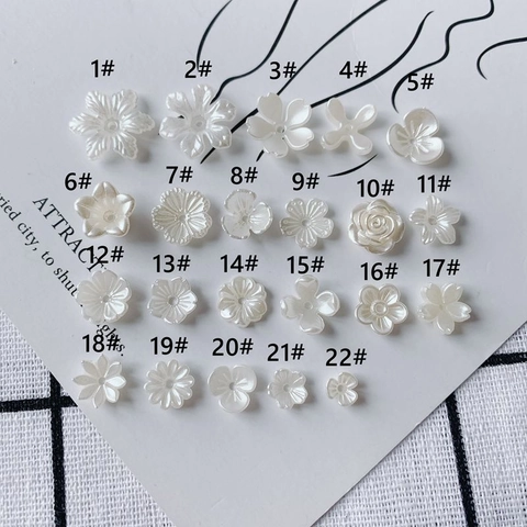Acrylic Flower Beads Pearlescent White Rose Sakura Daisy Spacer Beads For DIY Jewelry Making Bracelet Necklace Accessories