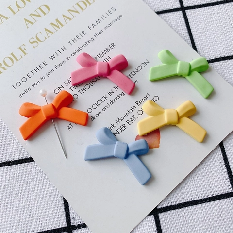 Frosted Spray Painted Bowknot DIY Jewelry Accessories Matte Plastic Resin Bow Charms For Earrings Hair Clip Decoration Craft Making