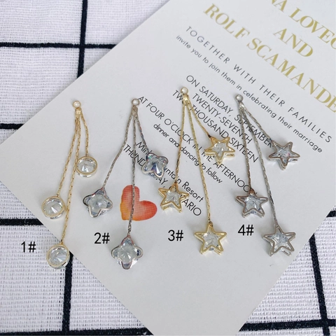Exquisite Alloy Rhinestone Star Tassel Pendants For DIY Earring Jewelry Making Gold Silver Chain Dainty Flower Hangings Materials
