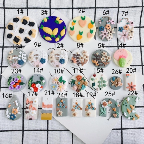 Breloques en Pâte Polymère 3D Faites à la Main Fleurs Fruits Pour Fabrication Bijoux DIY Accessoires Style Frais Matériaux