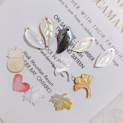Natural Mother Of Artificial Pearl Shell Pendants Leaf Ginkgo Maple Pineapple Shapes For DIY Jewelry Making Earrings Accessory Handmade Crafts