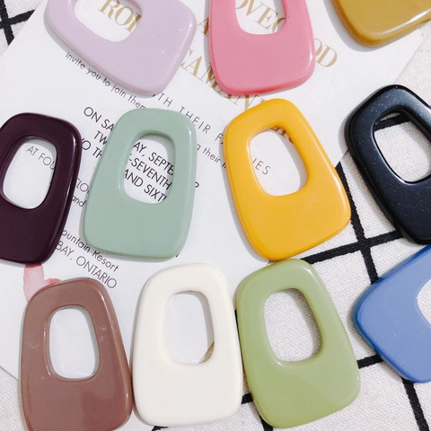 Plastic Resin Geometric Hollow Jewelry Accessories For DIY Earrings Hair Clips Handcrafted Irregular Shaped Parts