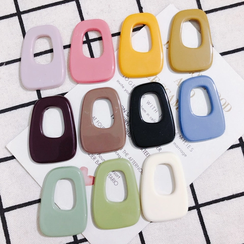 Plastic Resin Geometric Hollow Jewelry Accessories For DIY Earrings Hair Clips Handcrafted Irregular Shaped Parts