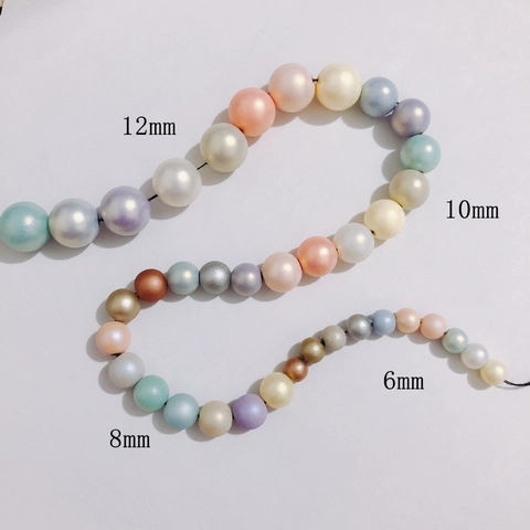 Candy Color Painted Round Beads DIY Jewelry Making Accessories For Handcrafted Earrings Necklace Imitation Artificial Pearl Spacer Beads