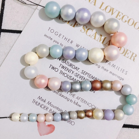 Candy Color Painted Round Beads DIY Jewelry Making Accessories For Handcrafted Earrings Necklace Imitation Artificial Pearl Spacer Beads