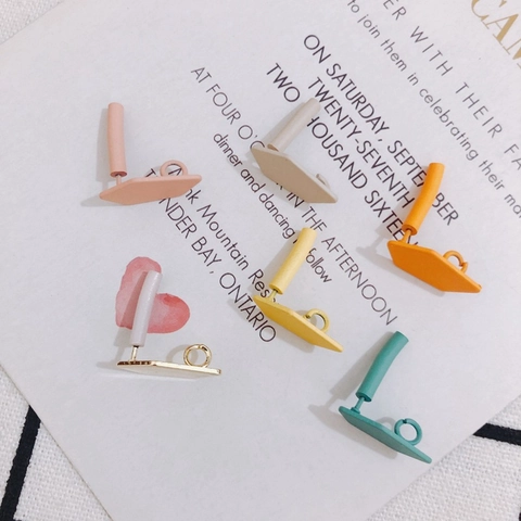 DIY Geometric Pentagon Earring Studs Alloy Painted Matte Earring Findings Components For Jewelry Making Earring Post With Loop