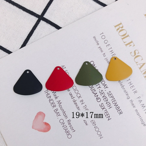 DIY Alloy Painted Fan Shaped Geometric Pendants Minimalist Matte Metal Charms For Earring Necklace Jewelry Making Accessories
