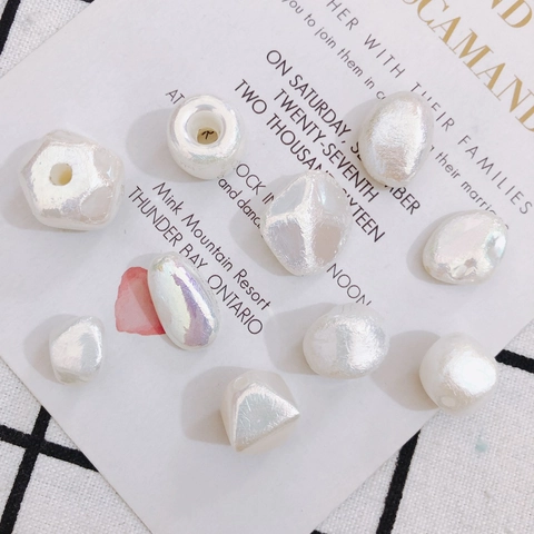 Irregular Iridescent Pearlescent Resin Beads For DIY Jewelry Making Accessories Earring Hairpin Handmade Artificial Pearl Beads