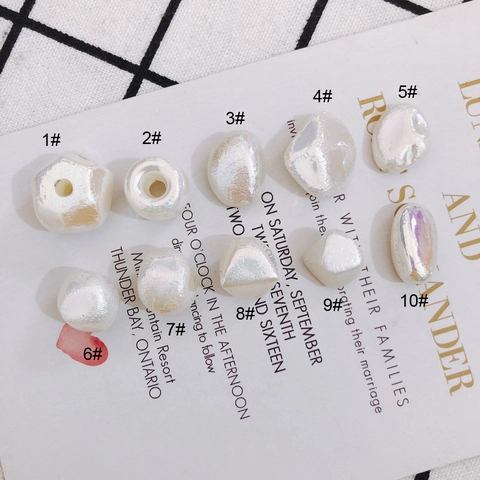 Irregular Iridescent Pearlescent Resin Beads For DIY Jewelry Making Accessories Earring Hairpin Handmade Artificial Pearl Beads