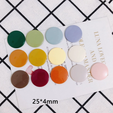 Disques en Résine Acrylique Ronds DIY pour Fabrication de Bijoux Cabochons Circulaires Plats Couleur Unie pour Boucles d'Oreilles