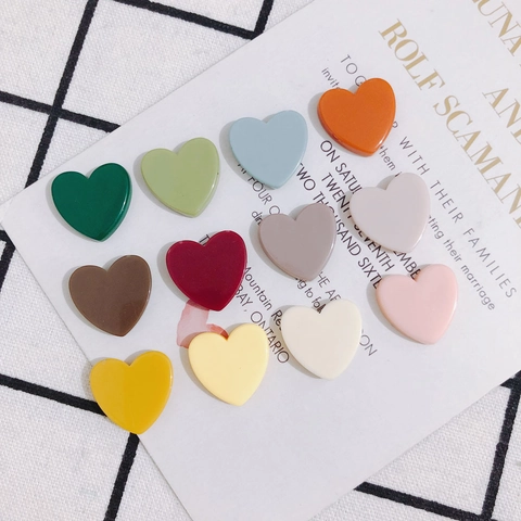 Herzförmige Acryl-Patches DIY-Schmuckzubehör Bunte Flatback-Cabochons Für Ohrringe Haarklammern Manuelle Bastelbedarf