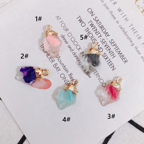 Ethnic Style DIY Jewelry Accessories Geometric Transparent Acrylic Crystal Pendant Alloy Edging Earrings Necklace Charms