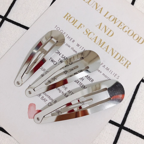 Mollette per Capelli in Lega Minimalista Tonalità Argento per Fai da Te Donne Semplici Forcine in Metallo a Goccia Base Parti di Gioielleria